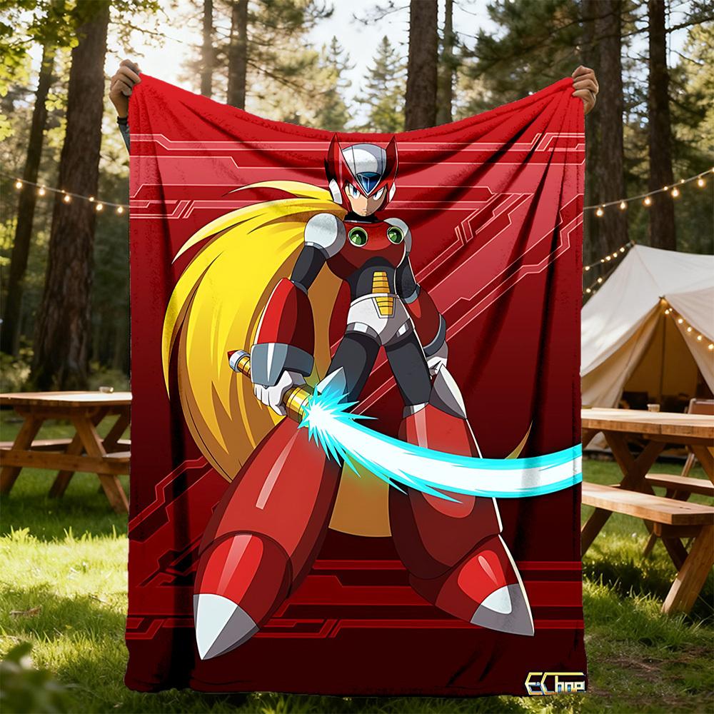 1 Stück Mega Man, Robotik Outdoor-Decke Leichtes Flanell, Weich & Warm, Ganzjahresnutzung für Sofa, Outdoor, Camping, Wohnzimmer, Büro24