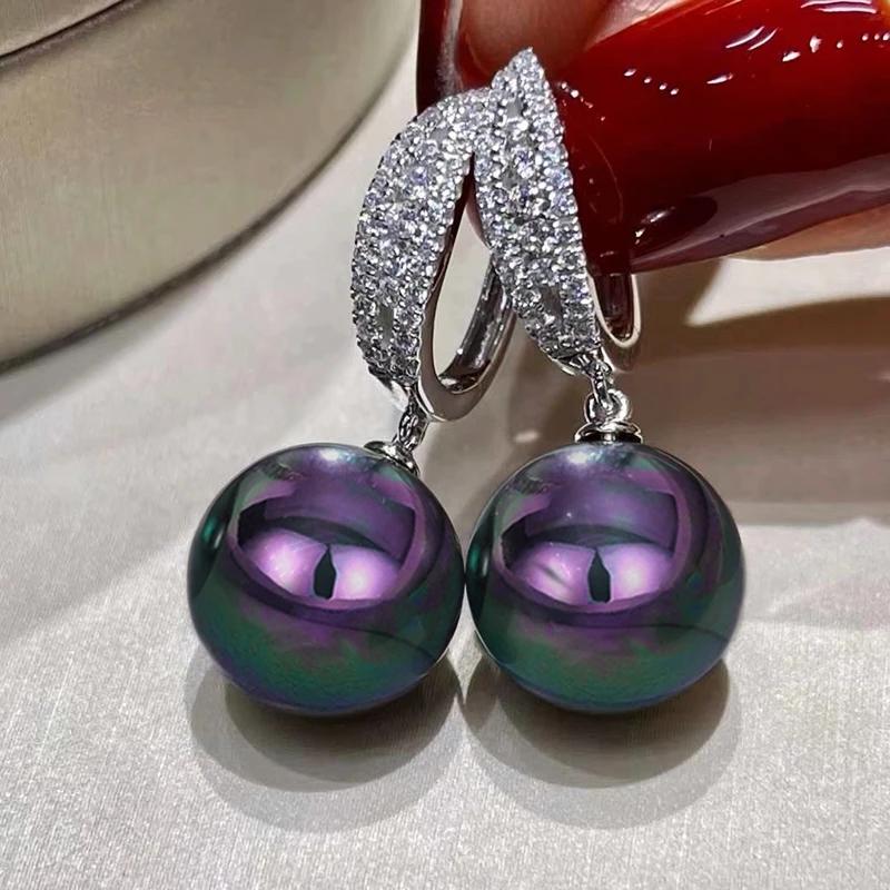 

CAOSHI Graceful Temperament Lady Drop Earrings Shiny Zirconia and Simulated Pearl Pendant Zircon for Wedding Luxury Accessories