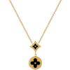 Rhombus Clover Temperament Personality Minimalist Furnace Real Gold Female Collarbone Necklace