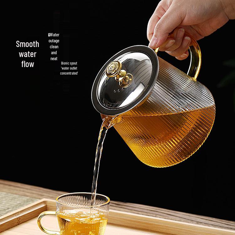 2026 Thickened Glass Teapot with Integrated Infuser – High-Temperature Resistant for Home Brewing