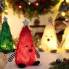 Light-up Plush Christmas Tree Doll Decoration Stuffed Fluffy Xmas Tree Shaped Gnome Elf Ornament with Glitter Star Topper for Hotel Mall Window Decor