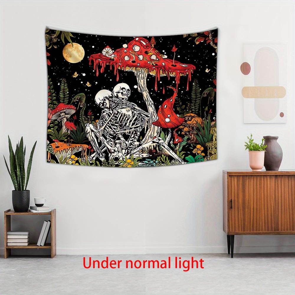

VIKAMA Romantic Skull Couple Tapestry Living Room Bedroom Dormitory Wall Hanging Wall Decoration Background Accent Wall Hanging 74x94cm(29x37in)