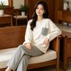 Autumn and winter new women's German velvet pajamas round neck long-sleeved trousers set loose large size