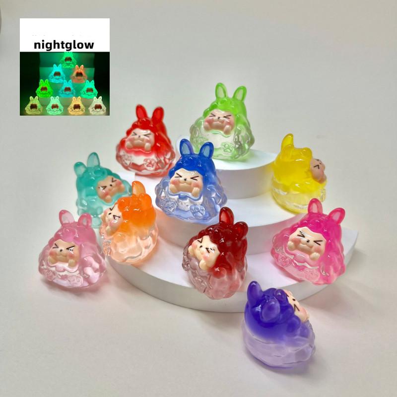 Kiki Lumious Resin Ornament Figures Blind Box Mini Toy Cartoon Doll Decor Car