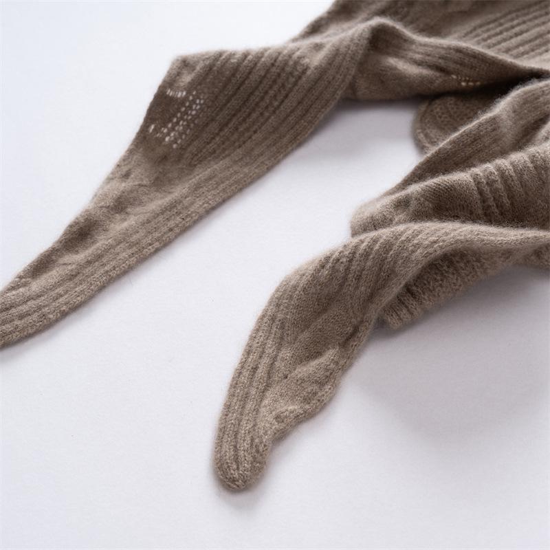 Women's 100% Pure Cashmere Solid Color Knit Scarf - New Fashion Warm Neck Protection