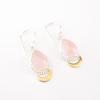 Natural Rose Quartz Gemstone  925 Sterling Silver Jewelry Handmade Earrings 1.5" EE-162-29
