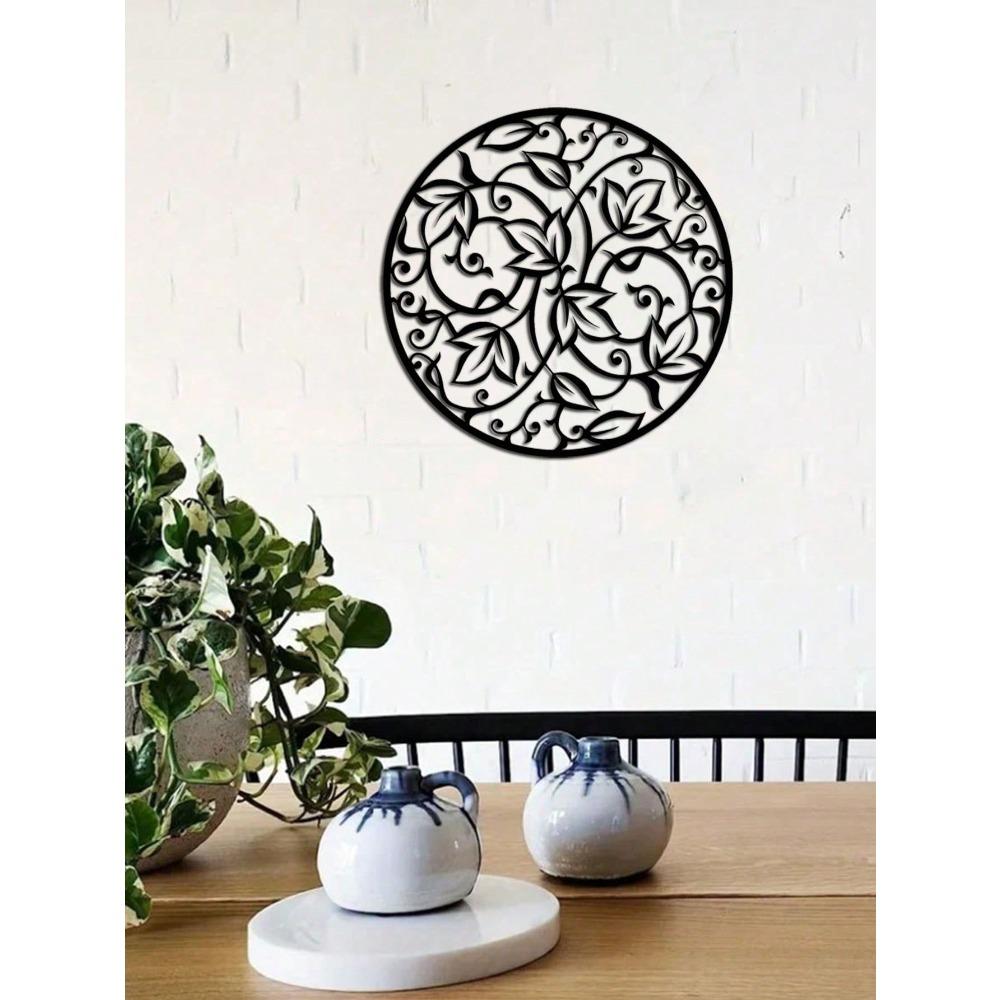Black Iron Mandala Wall Art Bohemian Home Decor Metal Sculpture Spiritual Gift for Yoga Studio Indoor Outdoor