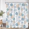 Nautical Cartoon Shower Curtain Tropical Fish Starfish Shell Seaweed Coral Underwater Bathroom Decoration Polyester Bath Curtain