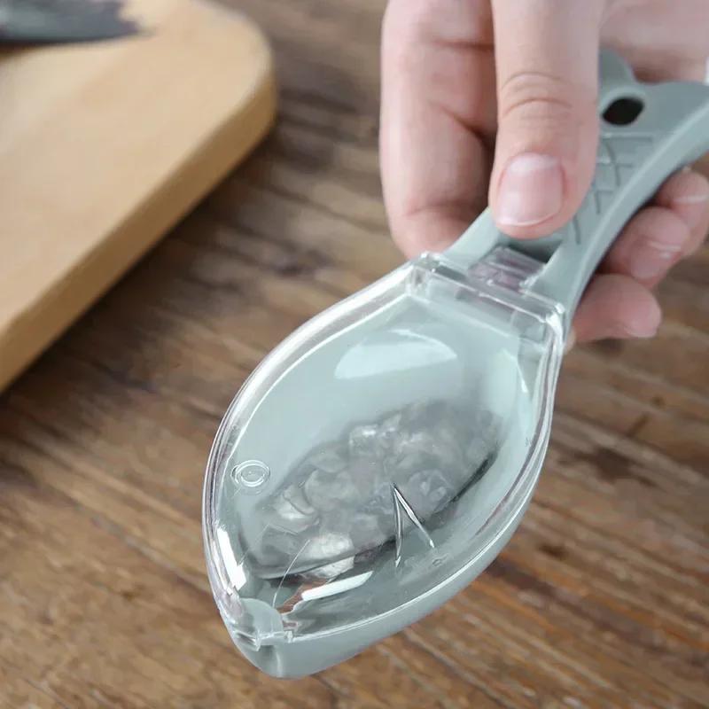 16cm Fish Scale Scraper - Easy Tool with Transparent Container for Quick Cleaning, Ergonomic Handle for Secure Grip On Sale