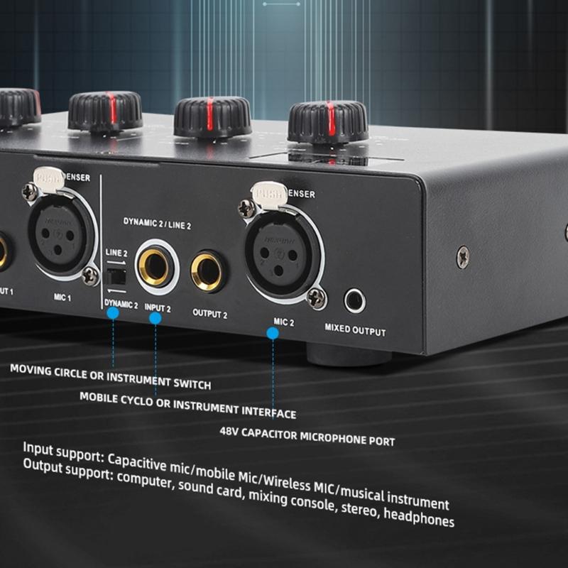 2 Input Mic Booster Double Channel Microphone Pream for Clear Sound Widely Used For Guitars and Keyboards