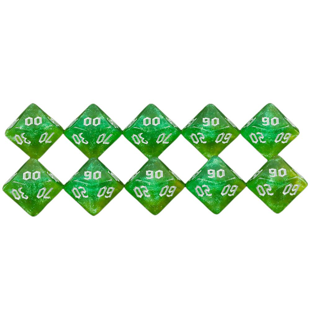 10PCS Polyhedral Dice D10(00-90) DND Dice Set for DNDGame RPG Board Game Accessories Hobbies Holiday Gift