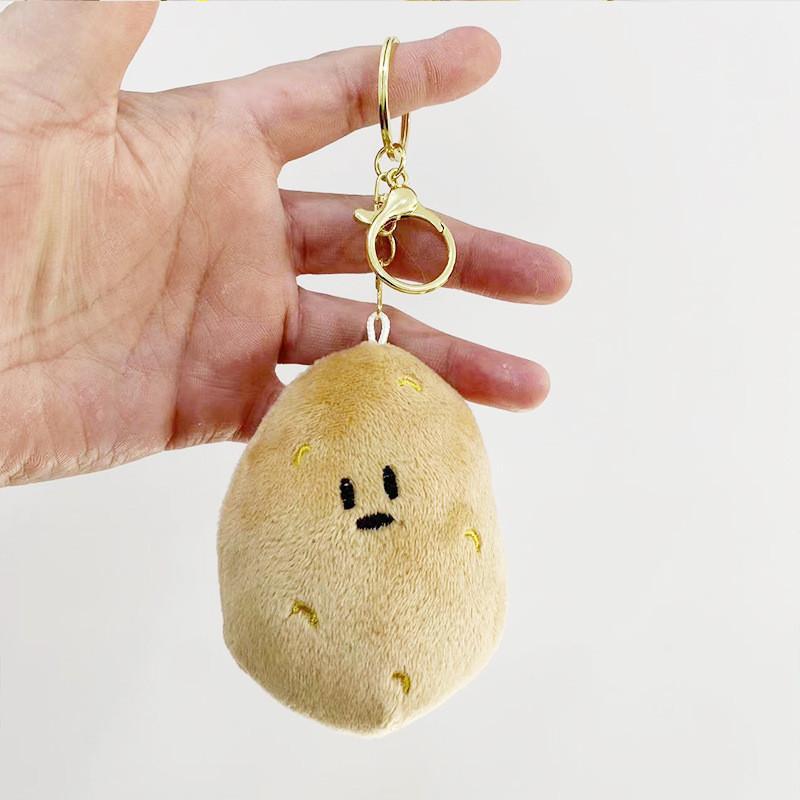 Cuddly And Soft Potato Plush Keychain Doll Cute Accessory For Bags And Gifts