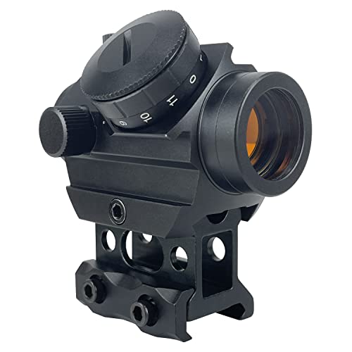 Vizor Punct Roșu Sutekus 2MOA, Compatibil cu șine de 20mm, Dimare în 11 trepte, Tip Micro T-1, Vizor Replică Airsoft, Montură Înaltă, Baterie Inclusă