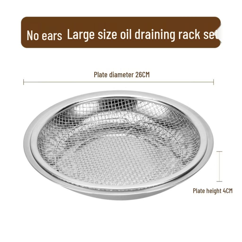 304 Stainless Steel Oil Filter Mesh Frying Basket and Draining Tray