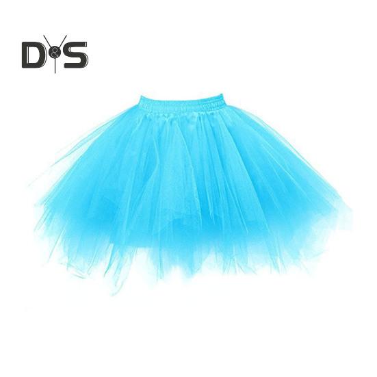 Women Tulle Skirt 50s Tutu Petticoat Elastic Waist Short Ballet Crinoline Petticoat Carnival Costume Underskirt