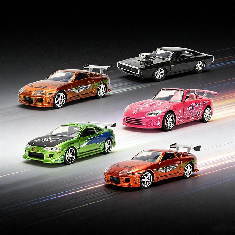 JADA Fast & Furious 25th Anniversary 1:32 Die-cast Collection–Mitsubishi Eclipse/Toyota Supra/1970 Dodge Charger/Honda S2000