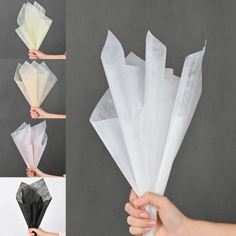 

40Pcs Flower Packaging Paper Translucent Milk Cotton Lining Paper For Florist Wrapping Bouquet Soft Colorful Decorative Paper белый