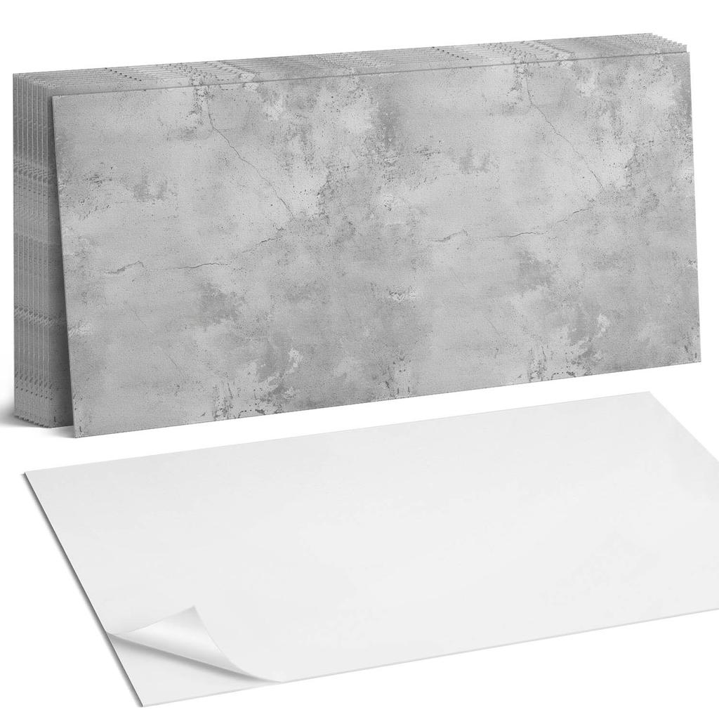 Kafelki Z Nadrukiem Samoprzylepne Winylowe Tekstura Betonu Z Rysami 10X40X20 Cm