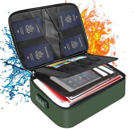Fireproof Multi-Layer Document and Passport Organizer Bag