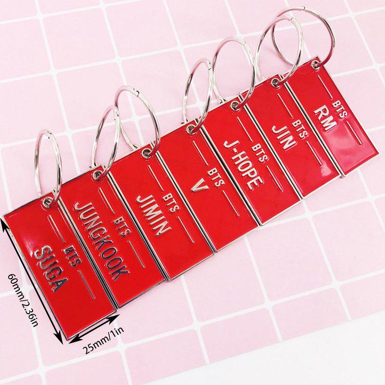 Kpop BTS Metal Name Tag Key Holder Keyring Keychain Fashion Bag Pendant ...