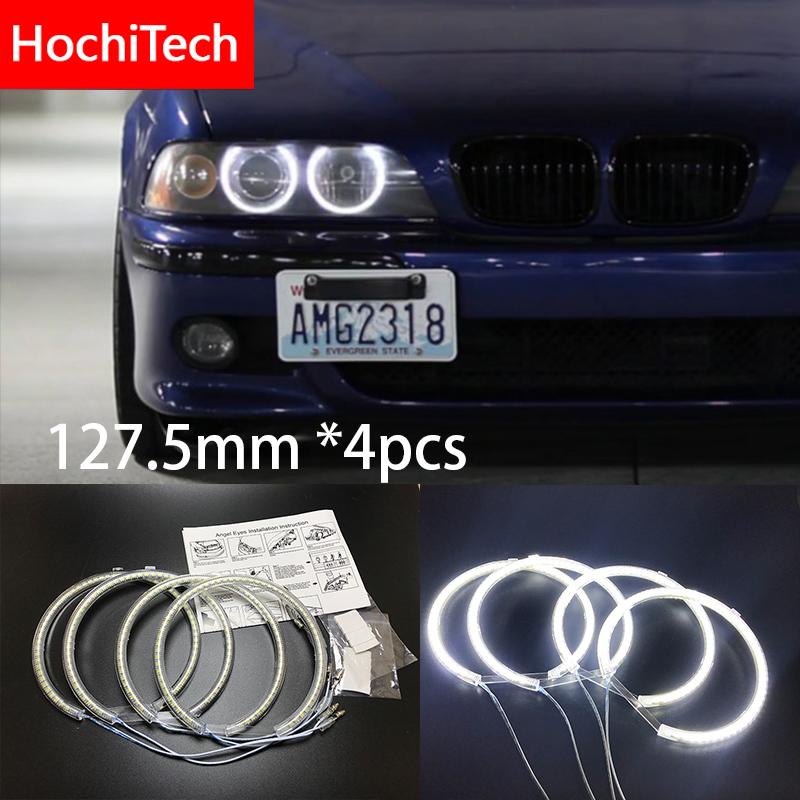 

HochiTech для BMW 5 серии E39 OEM 2001-03 Ультраяркие светодиодные ангельские глазки SMD белые 2600Лм 12В комплект колец дневной ходовой свет белый
