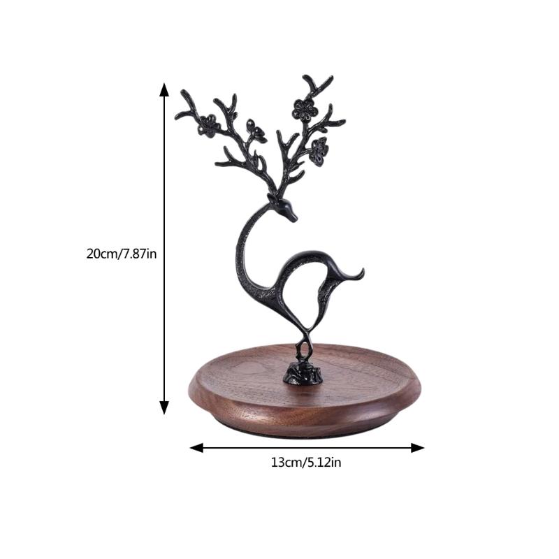 Elegant Deer Desktop Jewelry Organizer Decorative Multi Layer Storage Rack for Necklaces Earrings Bracelets and Rings