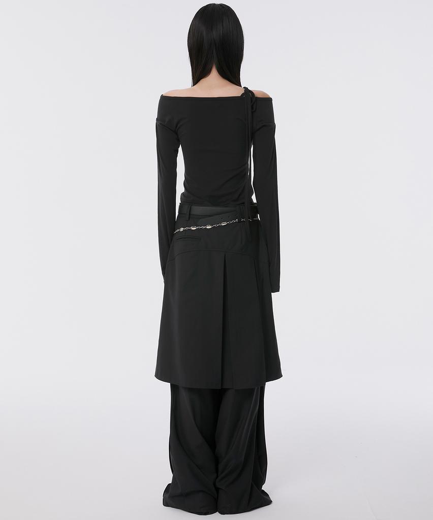 Peulleeoeob Pleats Midi Skirt (Fl-243_Black)