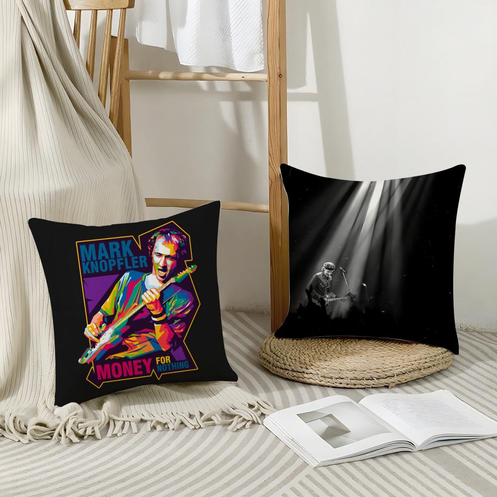 Band D-Dire Straits Cushion Cover Breathable Linen Pillowcase Summer Odorless Eco-Friendly Invisible Zipper Washable