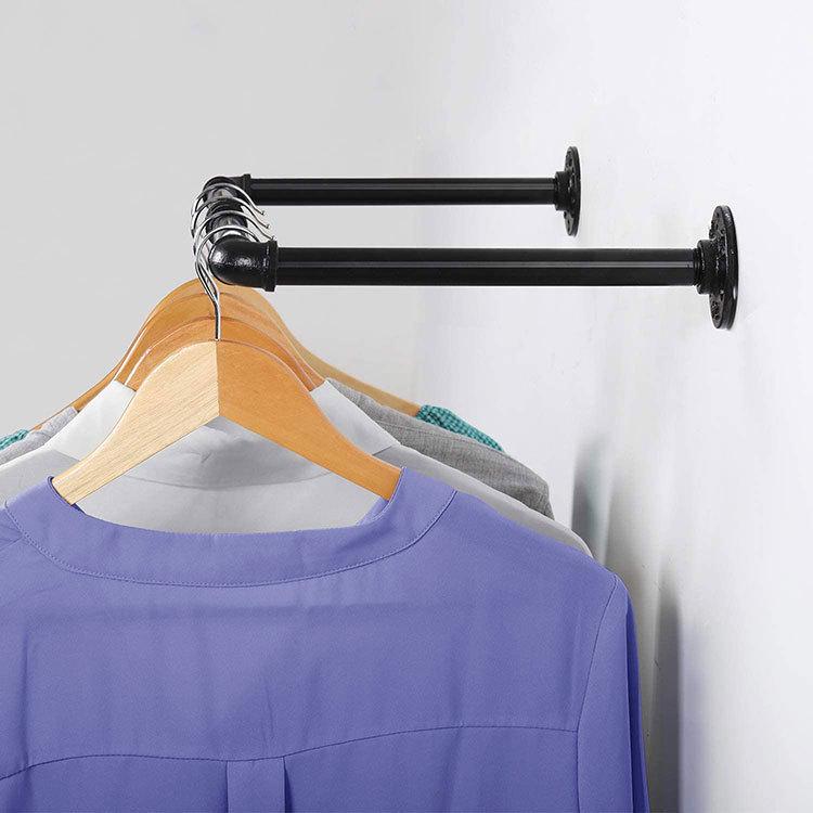 Arara de Roupas Montada na Parede Estilo Industrial para Homens e Mulheres