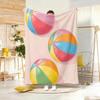 Summer Retro Beach Ball Throw Lightweight g Flannel Blanket Soft Skinfriendly for Summer Cooling