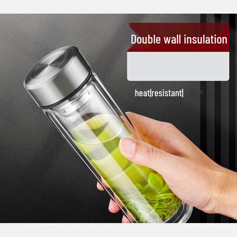 MINGHUI Double-Layer Tea Infuser Glass Bottle