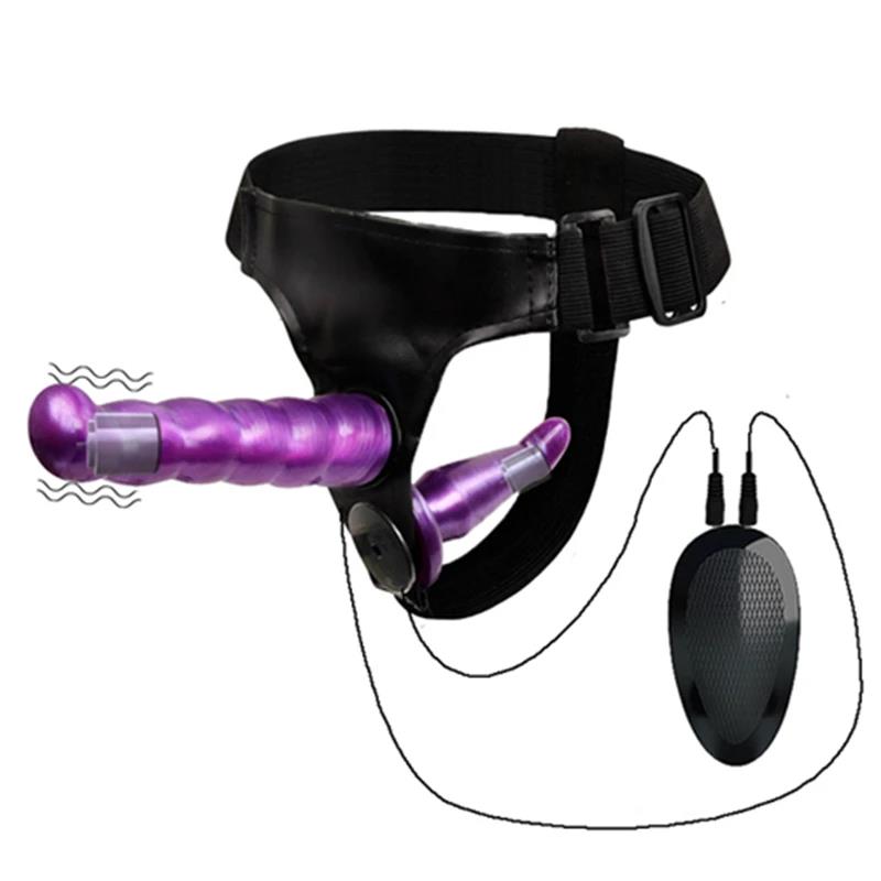 Vibrierendes Strap-On-Geschirr mit Fernbedienung - Dildo-Set für Paare Pegging Duale Stimulationsspiele