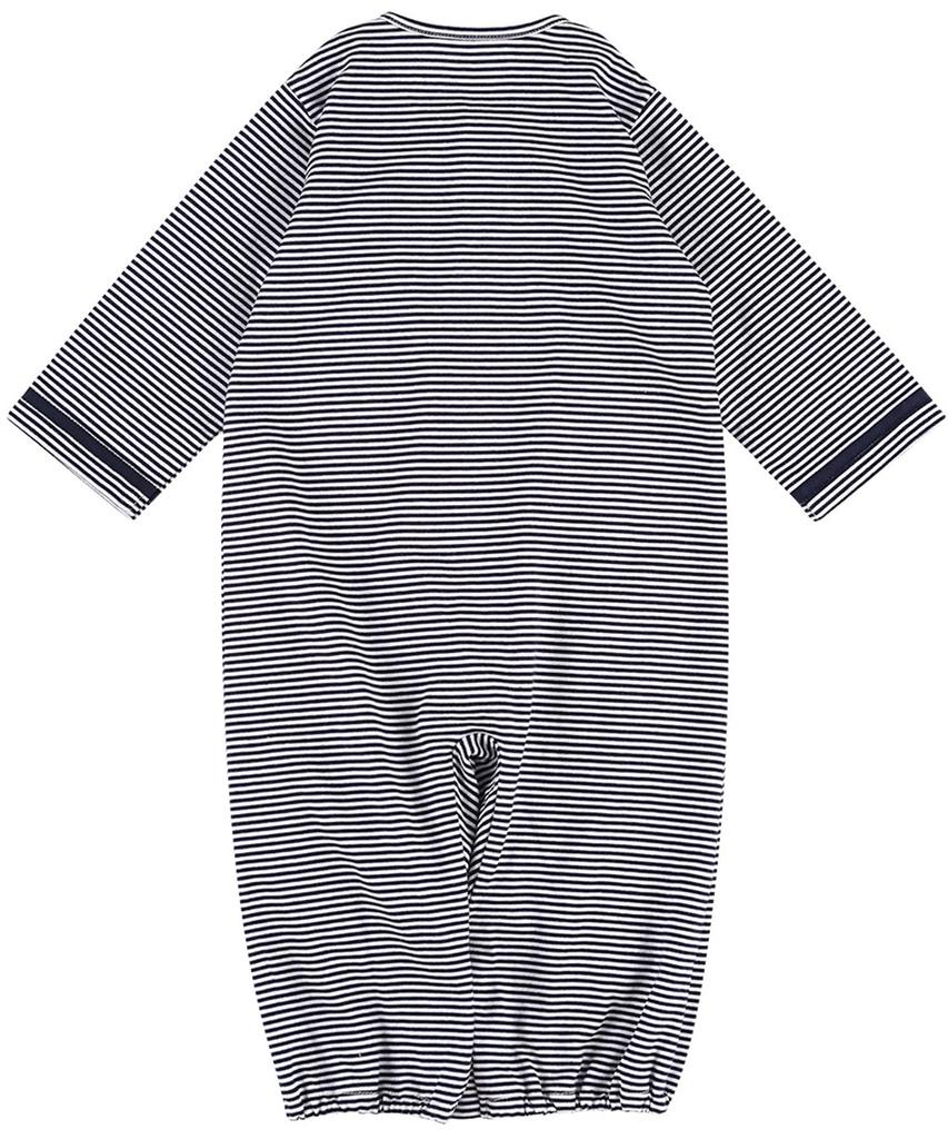 [Wacoal Baby] Baby-Strampler mit Lätzchen, 100% Baumwolle (Körper), Jersey-Stoff, Geschenk, Langarm, Vorne zu öffnen, BGU573 KO, 50-70