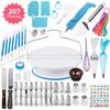 Kit di Decorazione Torta da 207 Pezzi con Sac à Poche e Beccucci, Piatto Rotante, Spatola per Glassa, Strumenti per la Cottura Fai-da-te per Glazare Biscotti
