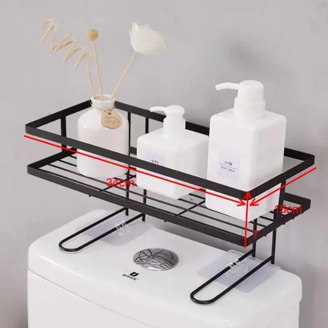 Wall Mounted Shelf for Bathroom No Drill Over Toilet Storage Rack Aluminum Shower Organizer Bath Accessories Holder