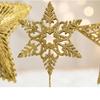 Gold Glitter Christmas Tree Top Iron Star Christmas Decorations for Home Xmas Tree Ornaments New Year 2023