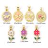 2 Piece Brass Charms 18K Gold Plated Multicolor Enamel Flower Butterfly Pendants For DIY Necklace Bracelet Jewelry Making
