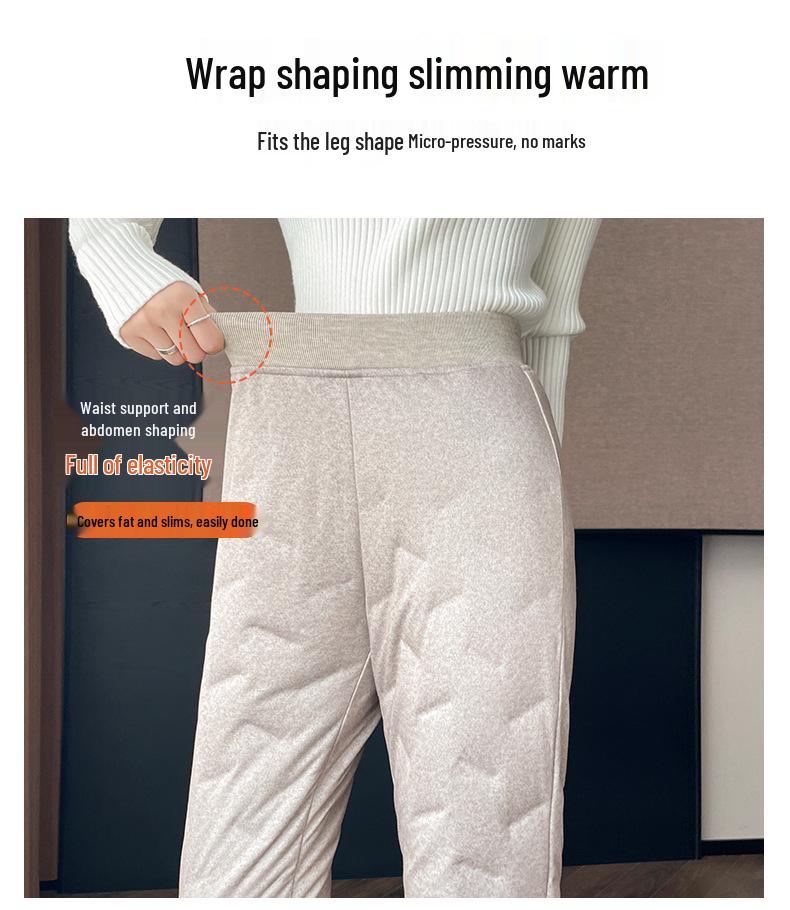 Women's Winter Goose Down Liner Pants - Thick, Warm, Cold-Proof Inner Wear