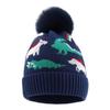 Children's Cute Dinosaur Fleece-Lined Knitted Wool Hat for Autumn & Winter