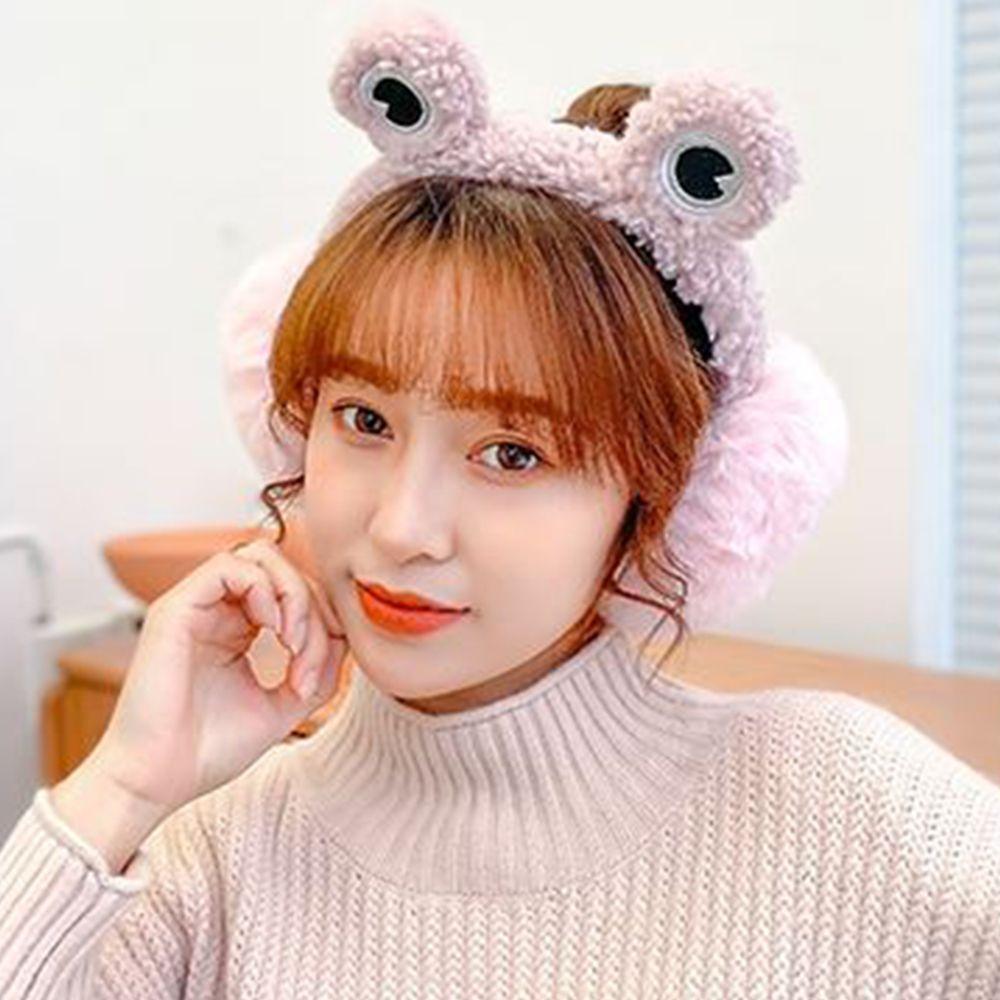 Design Solid Color Frog Bear Ear Women Ear Muff Korean Style  Ear-flap Children Ear Cover Plush
