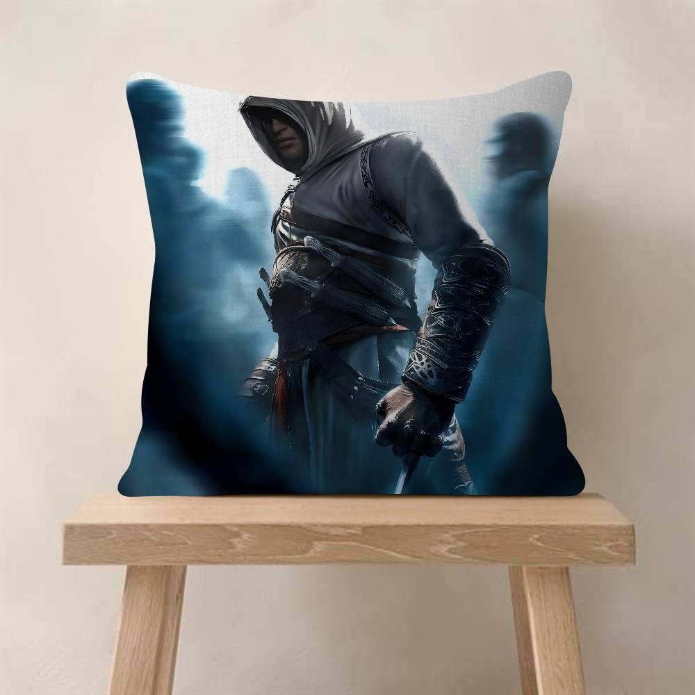 Game A-Assassins C-Creed Logo Decorative Room Aesthetics Pillow Case Home Decor Bedroom Sofa Bed Couch Pillow Cover 45X45