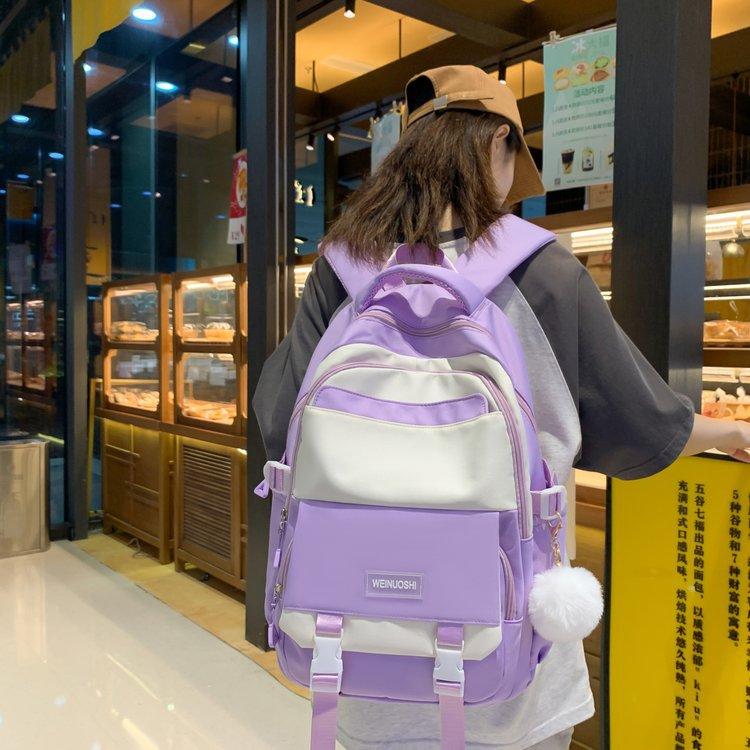 School Bag Female Korean Version Harajuku Ulzzang High School Student Backpack Large Capacity Junior High School Mori Versatile Ins Backpack