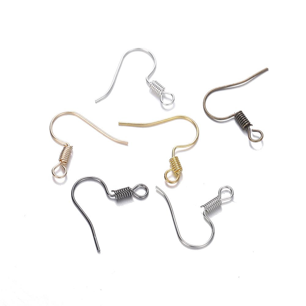 100Pcs Multicolor Metal Simple Earing Hook Earing Clasp Connector For DIY Earwire Pendant Jewelry Making Accessories Findings