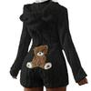 2026 Autumn/Winter Women's Casual Solid Color Hooded Plush Jumpsuit