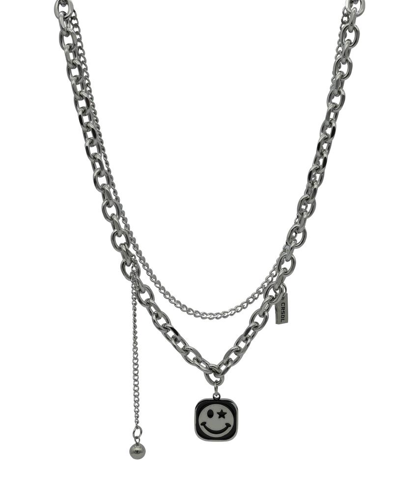 Cream Soda Lab Smile Pendant Layered Chain Necklace