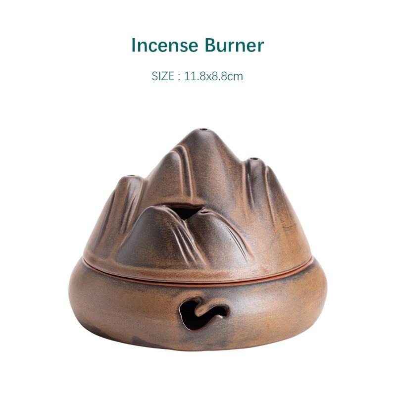 

Yuan Shan Antique-Style Ceramic Incense Burner Mountain-Shaped Indoor Aromatherapy Burner Ornament