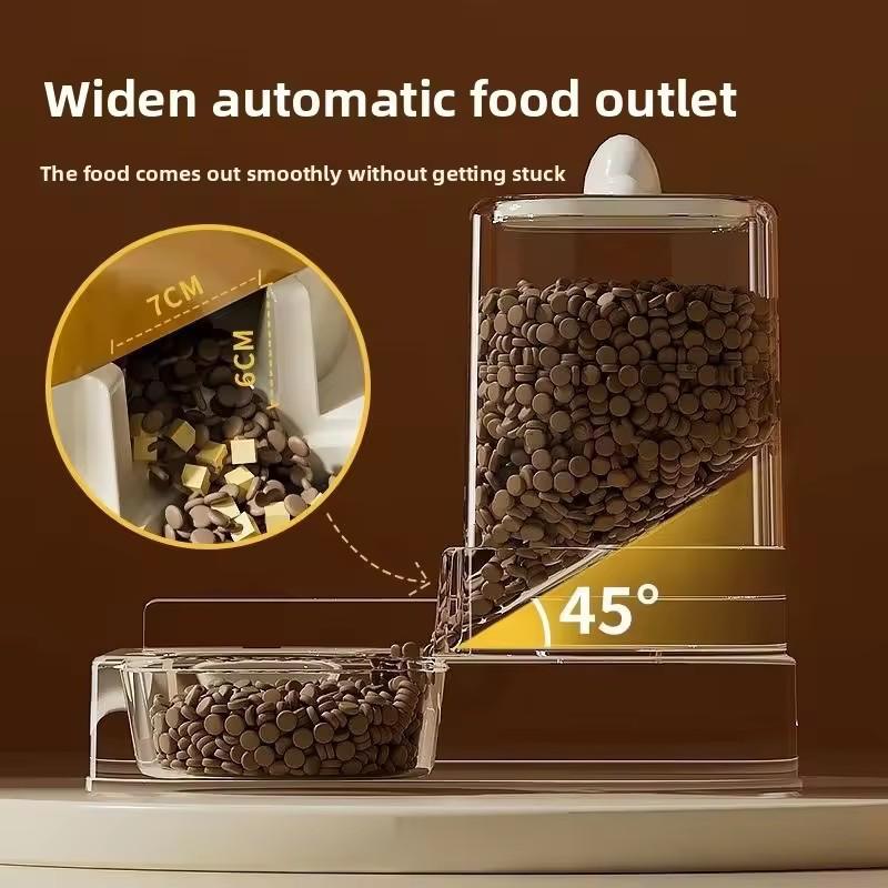 Cute Smiling Cat Automatic Feeder And Water Dispenser Dual Use Pet Feeding Organizer Food Water Bowl For Cats And Small Dogs