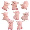 8pcs DIY Animal Statue Pink Pig  Model Dollhouse Accessory Micro Landscape Decoration Resin Craft Pig Miniature