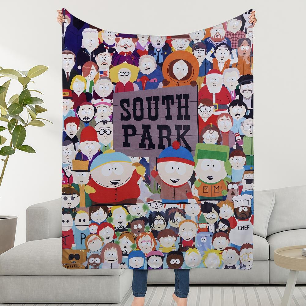 S-SOUTHS P-PARKS Coperta Plaid Super Accogliente Peluche Soggiorno CARTONE Animato Divano Divanetto Regali di Compleanno Infantili