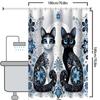 Cartoon Lovely Cat Pattern Bathing Curtain  Bathroom Letters Shower Curtain Waterproof With 12 Hooks Fishes Home Deco Free Ship